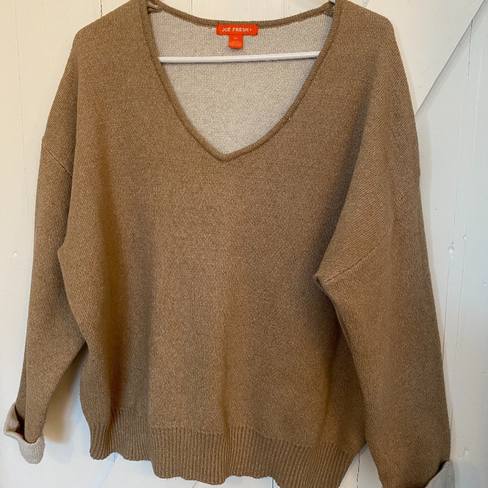 Joe fresh women's  v neck crop sweater size 2x